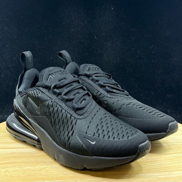 Nike Air Max 270 Triple Black Men\'s Sneakers Size 10.5 Black AH8050-005 NEW main image 6